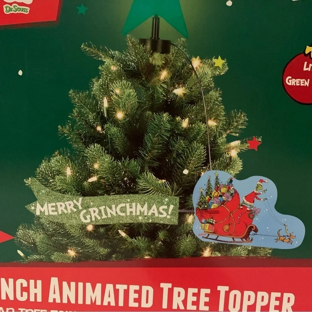 NIB. DR. SEUSS The Grinch Animated Tree Topper